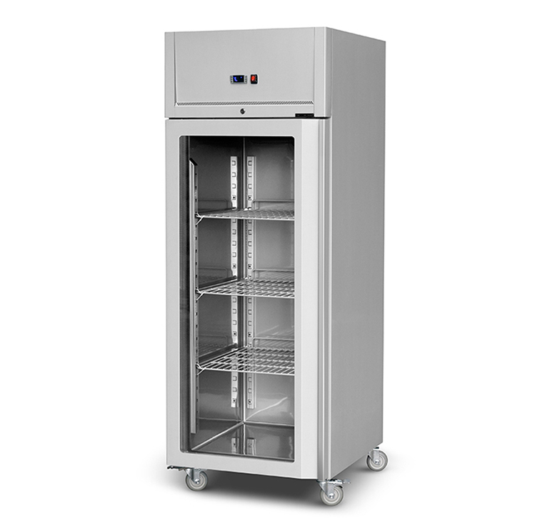 commercial reach-in freezer with glass door